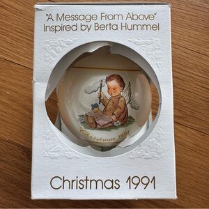 Schmid “A Message From Above” Inspired by Berta Hummel Christmas Ornament 1991